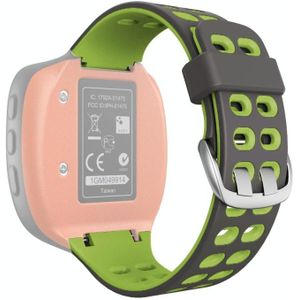 Voor Garmin Forerunner 310XT tweekleurige siliconen vervangende riem horlogeband (grijs groen)