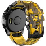Voor Garmin Fenix 7X Camouflage siliconen horlogeband