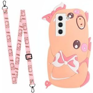 Voor Samsung Galaxy S22 + 5G Crossbody Cartoon Silicone Phone Case (Varken)