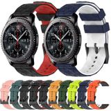 For Samsung Gear S3 Frontier 22mm Football Pattern Two-Color Silicone Watch Band(Olive Green + Black)