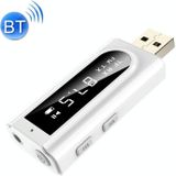 K9 USB Car Bluetooth 5.0 Adapter Receiver FM + AUX Audio Dual Output Stereo Transmitter (White)