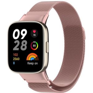 Voor Xiaomi Redmi Watch 3 / Mi Watch Lite 3 Milanese metalen horlogeband (roze roze)