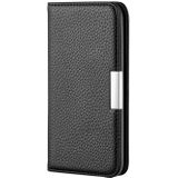 Voor Huawei P20 Lite Litchi textuur horizontale Flip lederen draagtas met houder & kaartsleuven (zwart)
