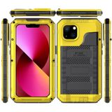 Shockproof Waterproof Dustproof Metal + Silicone Phone Case with Screen Protector For iPhone 13(Yellow)