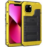 Shockproof Waterproof Dustproof Metal + Silicone Phone Case with Screen Protector For iPhone 13(Yellow)