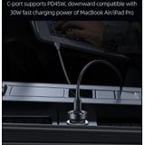 USAMS US-CC175 C35 45W aluminiumlegering transparante dubbele USB-poort mini-autolader