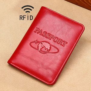 TP-8296 Multifunctionele RFID Lederen Travel Passport Holder(Rood)