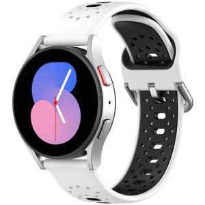 Voor Amazfit GTR Mini 20 mm ademende tweekleurige siliconen horlogeband (wit + zwart)