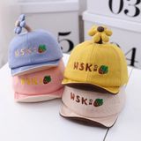 MZ9947 Cartoon Driedimensionale Little Flower Baby Peaked Cap Borduurwerk Baby Hat  Grootte: 46cm (Verstelbaar)(Roze)