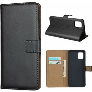 Voor Galaxy M60S/A81/Note 10 Lite Leder Horizontale Flip Holster met magnetische sluiting en beugel en kaartsleuf en portemonnee (zwart)