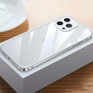 Metalen frame HD transparant telefoonhoesje voor iPhone 14 Pro