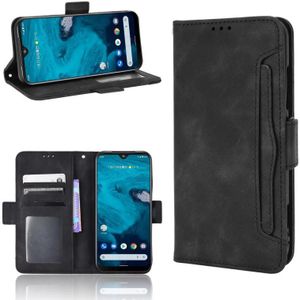 Voor Kyocera Android One S10 Skin Feel Calf Texture Card Slots Leather Phone Case(Black)