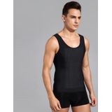 Mannen buik taille korset shapewear vest  maat: XXL (zwart)