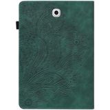 Voor Samsung Galaxy Tab S2 9.7 T815 Peacock Embossed Patroon TPU + PU Horizontale Flip Lederen Case met Houder & Kaart Slots & Portemonnee (Groen)