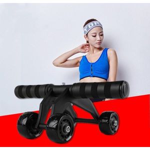 Multifunctionele Frog-Style Vierwielige buikwiel buikspier fitnessapparatuur  kleur: zwart