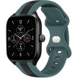 Voor Amazfit GTS 4 20 mm vlindergesp tweekleurige siliconen horlogeband (groen + zwart)