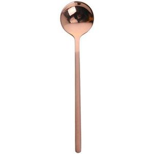 Mini accessoires koffie lepel keuken Dessertspoon dineren ronde vorm koffie roestvrijstaal huis  grootte: 17cm (Rose goud)