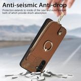 Voor Samsung Galaxy Note20 Cross lederen ring verticale rits portemonnee achterkant telefoonhoes