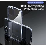 Voor iPhone 12 ROCK Schokbestendige Elektroplating TPU Beschermhoes (Zilver)