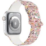 8-gesp gedrukte vervangende riem Watchband voor Apple Watch Series 7 41mm / 6 & se & 5 & 4 40mm / 3 & 2 & 1 38mm (roze)