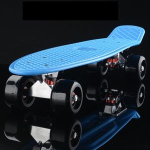 Glanzende vis plaat scooter single Tilt vier wiel skateboard met 72mm wiel (zwart blauw)