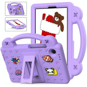 Voor Samsung Galaxy Tab A9 Handvat Kickstand Kinderen EVA Schokbestendige Tablet Case (Licht Paars)