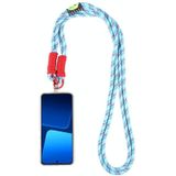 Dopamine Kleur Dubbele Gesp Twist Touw Lange Lanyard (Blauw Rood Wit)