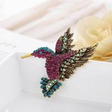 2 stks Inlaid Bee Bird Broche Personality Kleding Pins Sjaal Gesp (Goud)