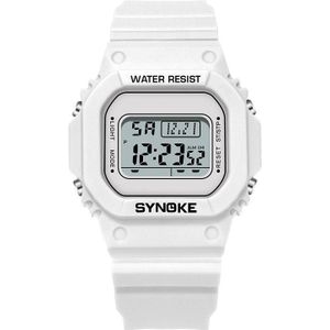 Syneke 9620 Paar Sport Plastic Band Elektronisch Horloge (Angel White)