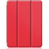 Pure kleur horizontale flip TPU + PU lederen behuizing met drie-opvouwbare houder / slaap / wake-up functie & pen sleuf voor iPad Pro 11 (2021) (rood)