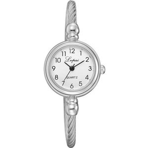 Lvpai Dames Retro Ronde Grote Wijzerplaat Legering Twisted Thin Chain Watch (P432White)