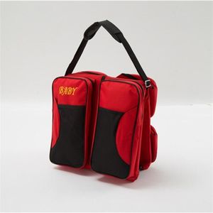 Pasgeboren baby Portable reizen opvouwbare bed Mummy Pack tas (rood)