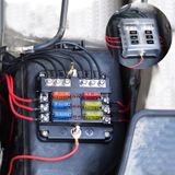 Onafhankelijke positieve en negatieve 1 in 6 uit 6 manier Circuit Blade Fuse Box zekering houder Kits met LED-Indicator van de waarschuwing voor Auto Auto Truck boot