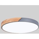 Wood Macaron LED Round Ceiling Lamp  White Light  Size:50cm(Grey)