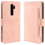 Voor Xiaomi Redmi Note 8 Pro portemonnee stijl huid voelen kalf patroon lederen draagtas  met aparte kaartsleuf (roze)