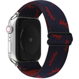 Ethnic Style Buckle Watchband voor Apple Watch Series 6 & SE & 5 & 4 44mm / 3 & 2 & 1 42mm (Wine Red Blue)