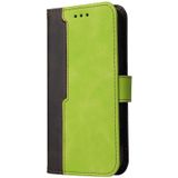 For OPPO Reno7 Pro 5G Stitching-Color Flip Leather Phone Case(Green)