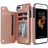 Retro PU lederen case multi kaarthouders telefoon gevallen voor iPhone 6 6s 7 8 plus 5S SE  iPhone X XS Max XR  Samsung S7 S8 S9 S10 voor iPhone XR (Rose goud)