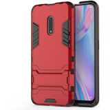 Voor OPPO K3 schokbestendige PC + TPU beschermhoes met onzichtbare houder (rood)