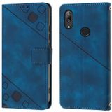 Voor Honor 10 Lite / Huawei P smart 2019 Skin-feel relif lederen telefoonhoes