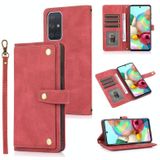 For Samsung Galaxy A71 4G PU + TPU Horizontal Flip Leather Case with Holder & Card Slot & Wallet & Lanyard(Wine Red)