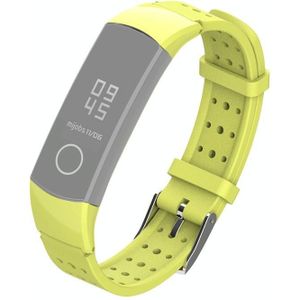 Voor eer Band 4/5 Mijobs Ademend Siliconen Vervanging Strap Horlogeband met gat (fluorescerend geel)
