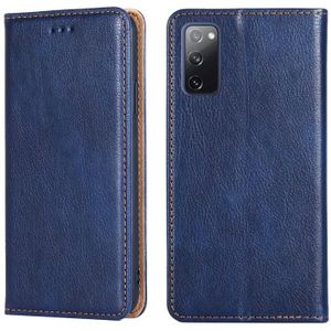 Voor Samsung Galaxy S20 FE PU + TPU Gloss Oil Solid Color Magnetic Horizontal Flip Leather Case met houder & Kaartsleuf & Portemonnee (Blauw)