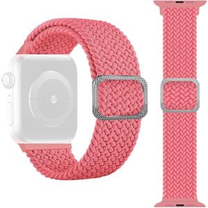 Gesp gevlochten elastische band horlogeband voor Apple Watch Series 6 & SE & 5 & 4 44mm / 3 & 2 & 1 42mm (Pink)