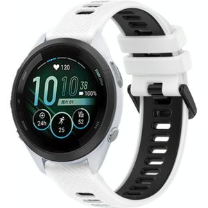 Voor Garmin Forerunner 265S 18 mm sport tweekleurige siliconen horlogeband (wit + zwart)