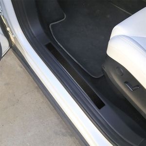 Carbon Fiber auto deurdrempel decoratie strip stickers voor Tesla model X