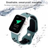 Butterfly Gesp Dual-Tone Liquid Silicone Vervanging Horlogeband voor Apple Watch Series 6 & SE & 5 & 4 44mm / 3 & 2 & 1 42mm (Navy + White)