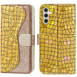 Voor Samsung Galaxy A34 5G laser glitter poeder krokodil textuur lederen telefoonhoes