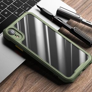 Voor iPhone XR iPAKY Dawn Series Airbag Shockproof TPU Case (Army Green)