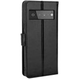 For Google Pixel 6 Pro Crazy Horse Texture Horizontal Flip Leather Case with Holder & Card Slots & Lanyard(Black)